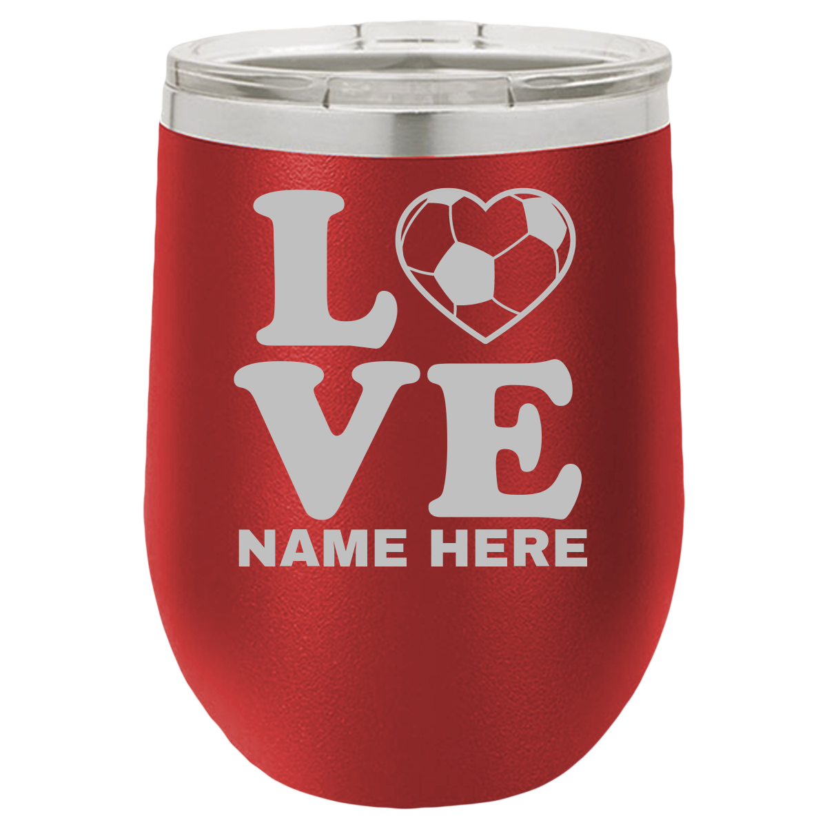 Love Soccer Football - Wine Laser Etched Tumbler - Mug Project