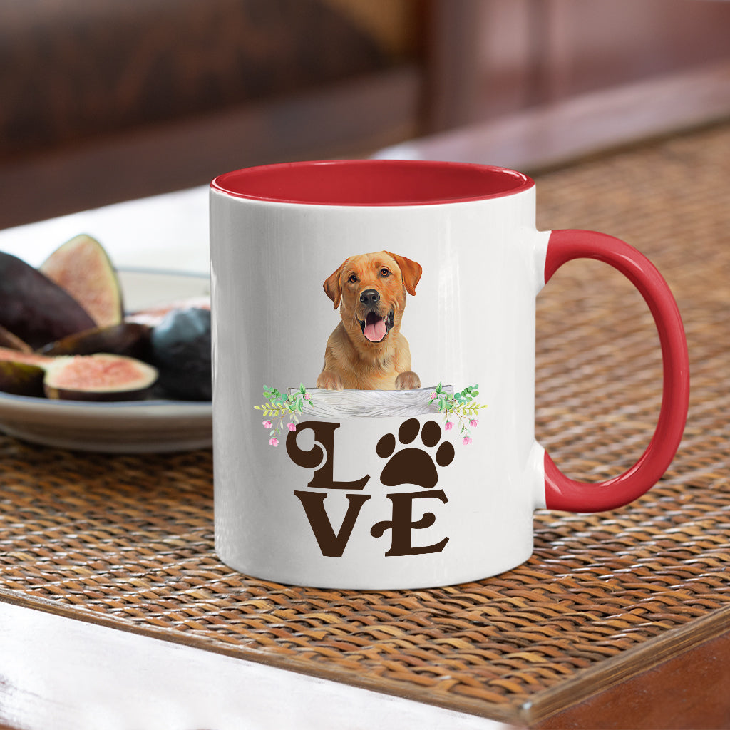 LOVE Yellow Labrador Coffee Mug Colored Inside and Handle - Mug Project | Funny Coffee Mugs, Unique Wine Tumblers & Gifts