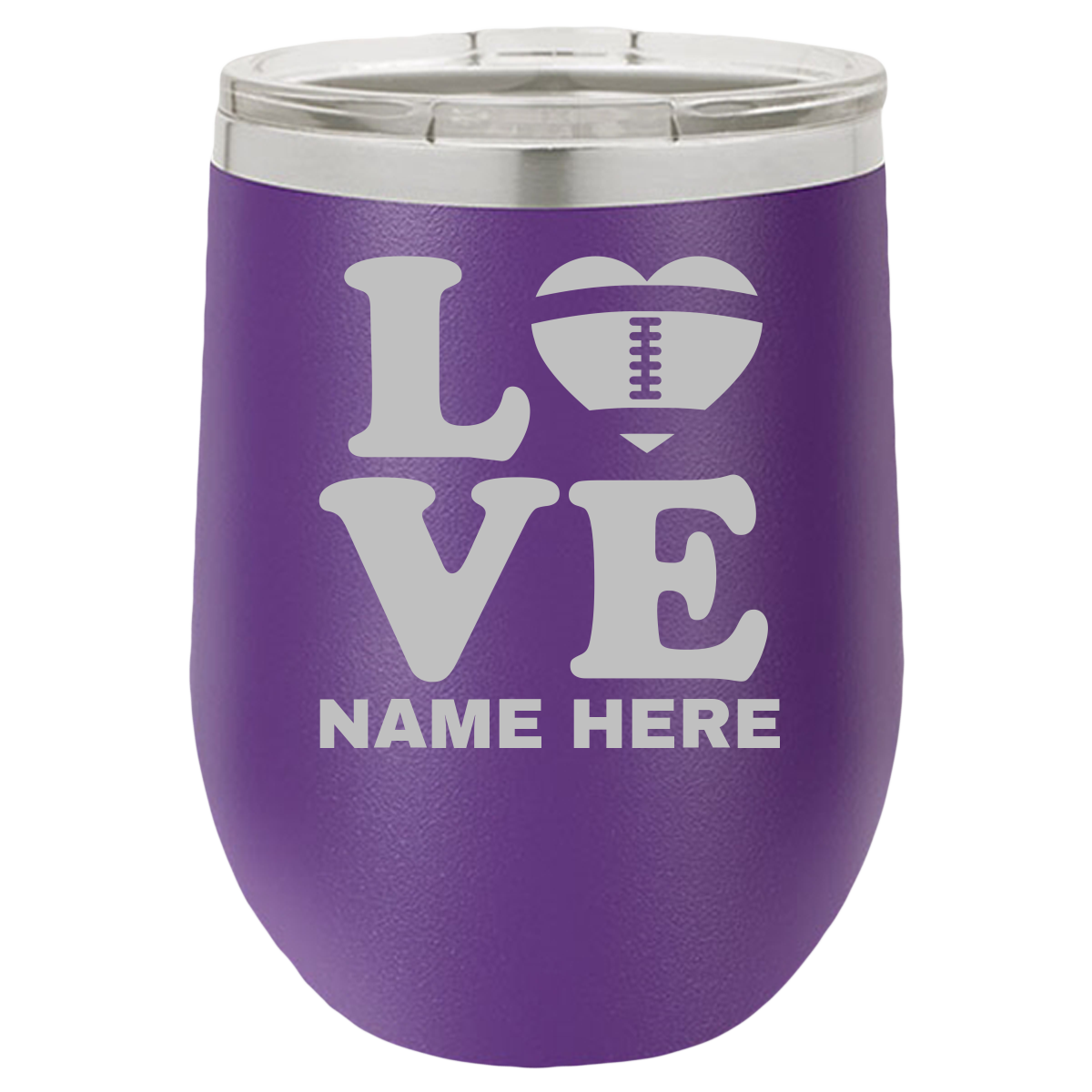 Love American Football - Wine Laser Etched Tumbler - Mug Project