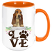 Bassett hound on ceramic mug