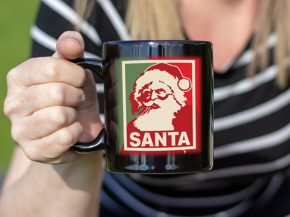 Ceramic Black Coffee Mug Santa Holiday Mug Best Christmas Mug - Mug Project