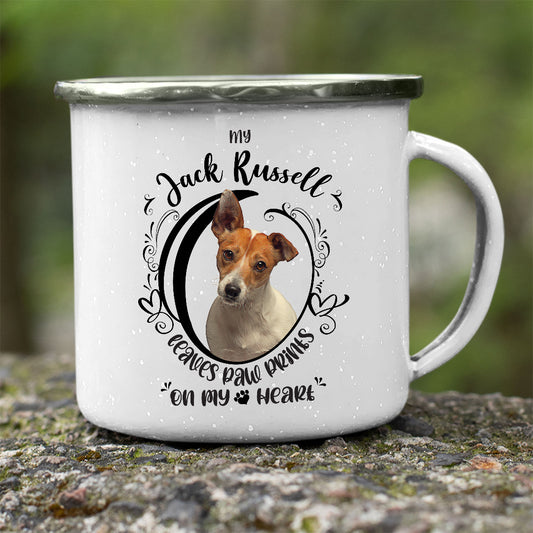 My Jack Russell Leaves Paw Prints On My Heart Stainless Steel Camping Mug - Mug Project | Funny Coffee Mugs, Unique Wine Tumblers & Gifts
