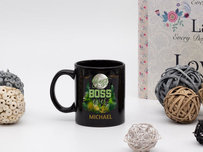 Best Boss Ever Black Coffee Mug, Boss Mug, Personalized Mug, Work Gift - Mug Project