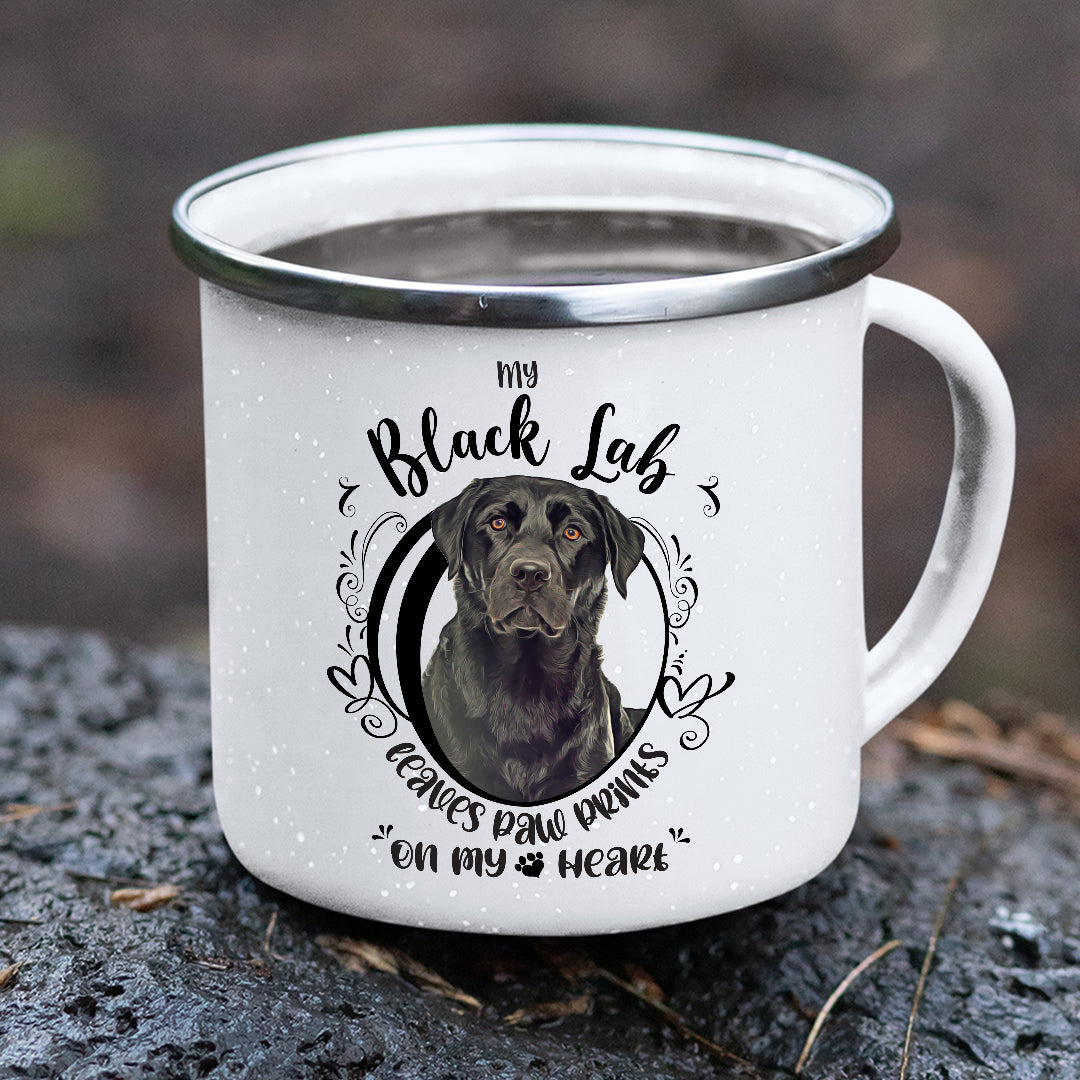 My Black Lab Leaves Paw Prints On My Heart Stainless Steel Camping Mug - Mug Project