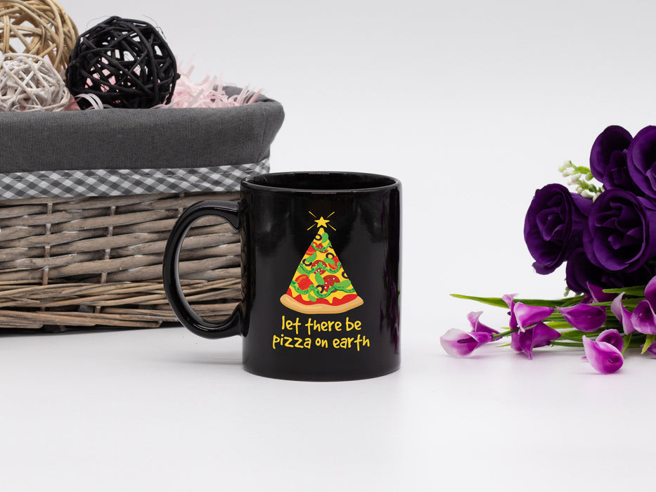 Ceramic Black Coffee Mug Pizza on Earth Holiday Mug Best Christmas Mug - Mug Project