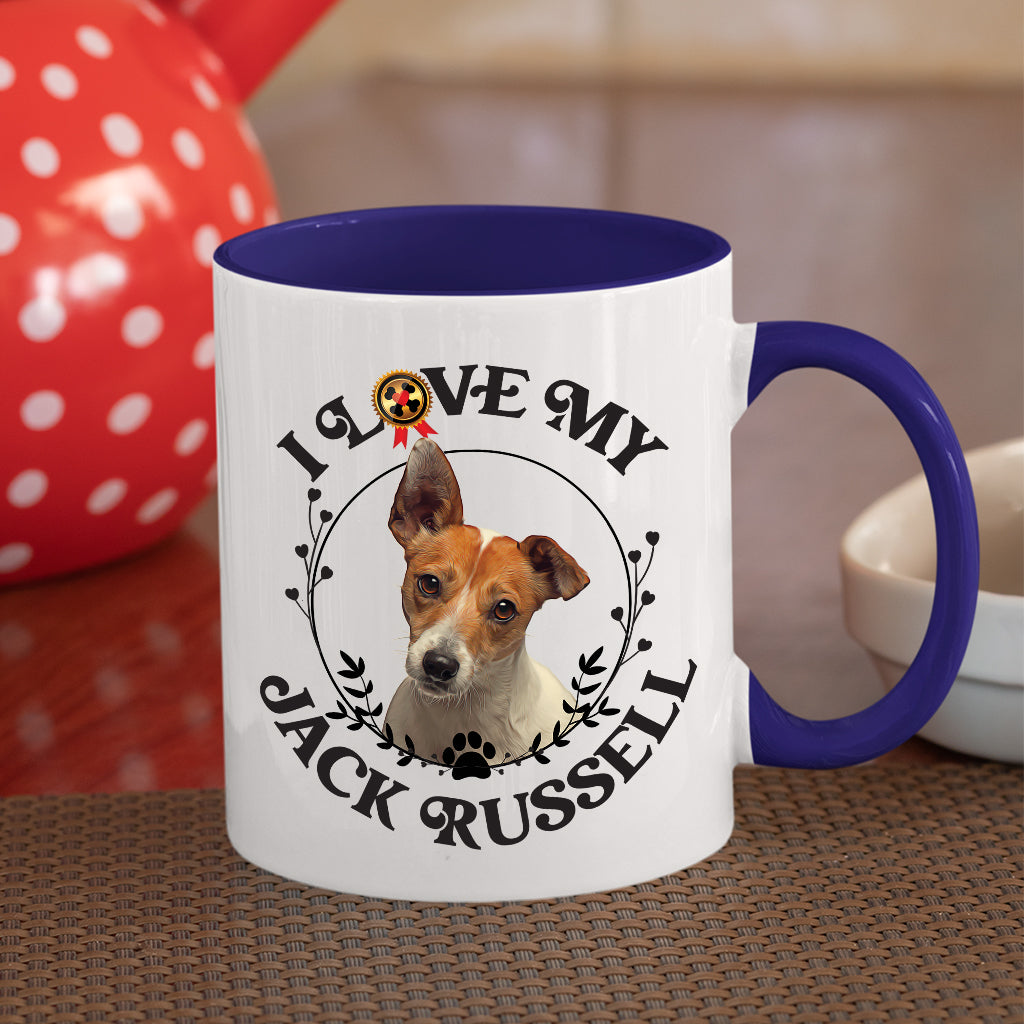 I Love My Jack Russell  Coffee Mug Colored Inside and Handle - Mug Project | Funny Coffee Mugs, Unique Wine Tumblers & Gifts