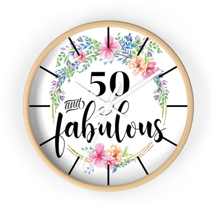 Wall clock, Home Decor Clock, 50th Birthday Gift, 50 and Fabulous - Mug Project