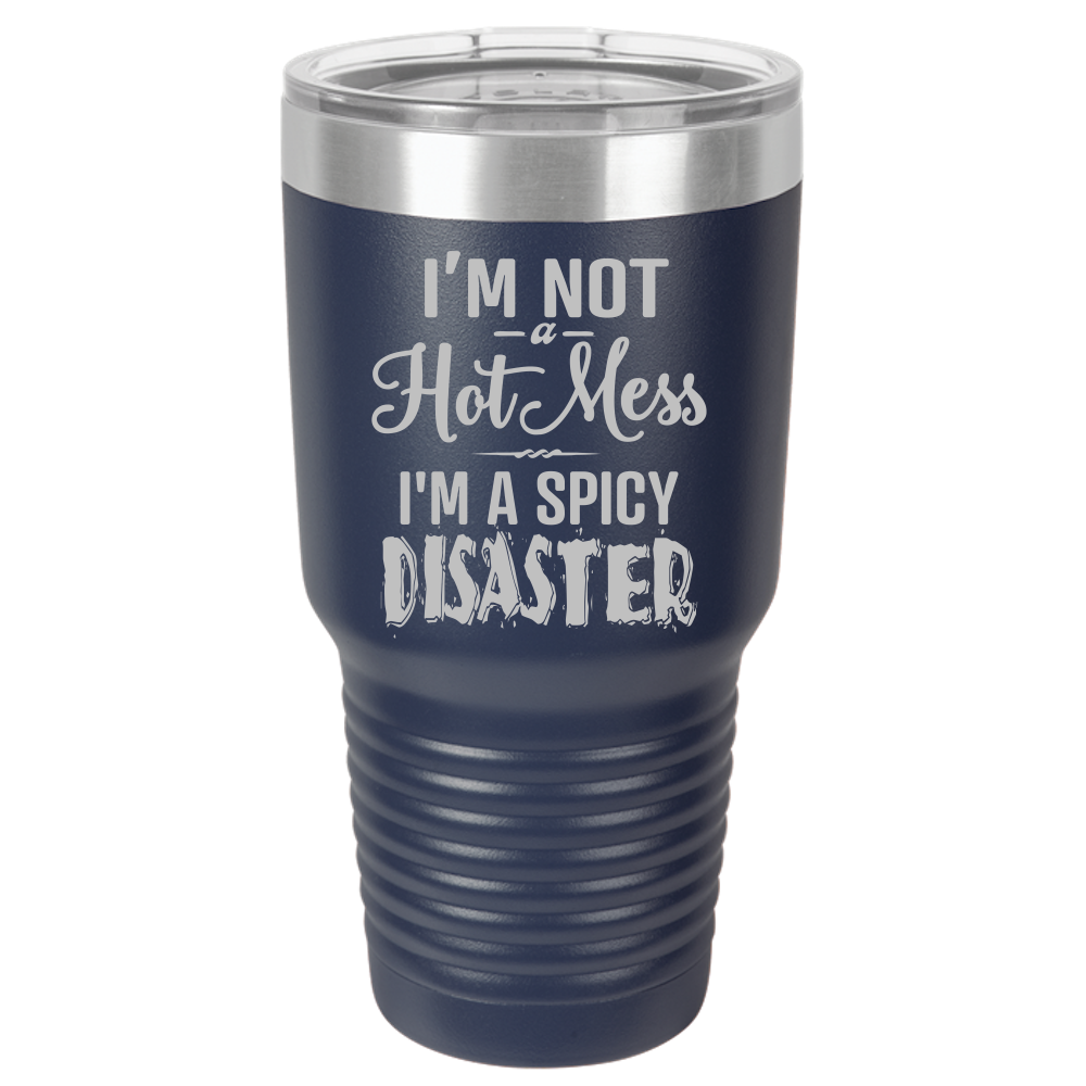 Tumbler with Lid, Stainless Steel Tumbler, Thermal Tumbler, Stainless Steel Cups, Insulated Tumbler, Spicy Disaster- 30oz Laser Etched Tumbler - Mug Project