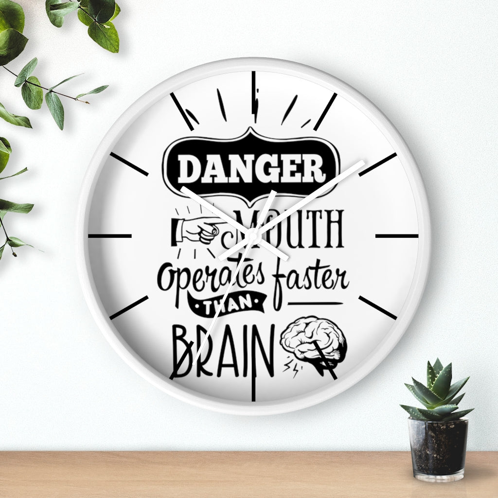 Wall clock, Silent Clock, Home Decor Clock, Danger Mouth operates faster than brain - Mug Project