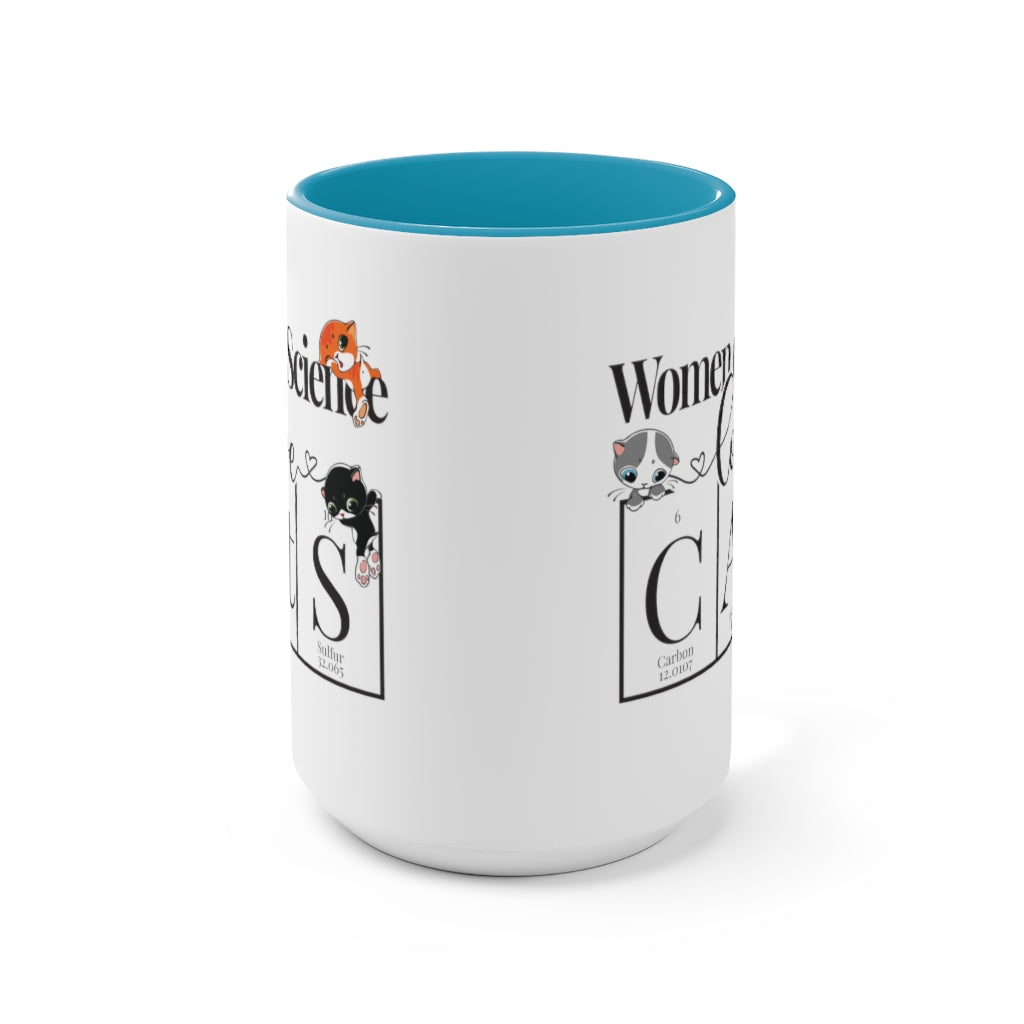 Two-Tone Coffee Mugs, 15oz Ceramic Mug, Women of Science - Mug Project