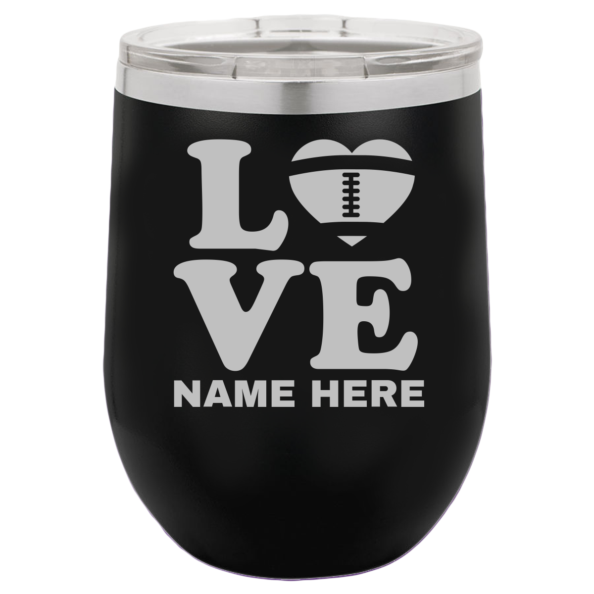 Love American Football - Wine Laser Etched Tumbler - Mug Project