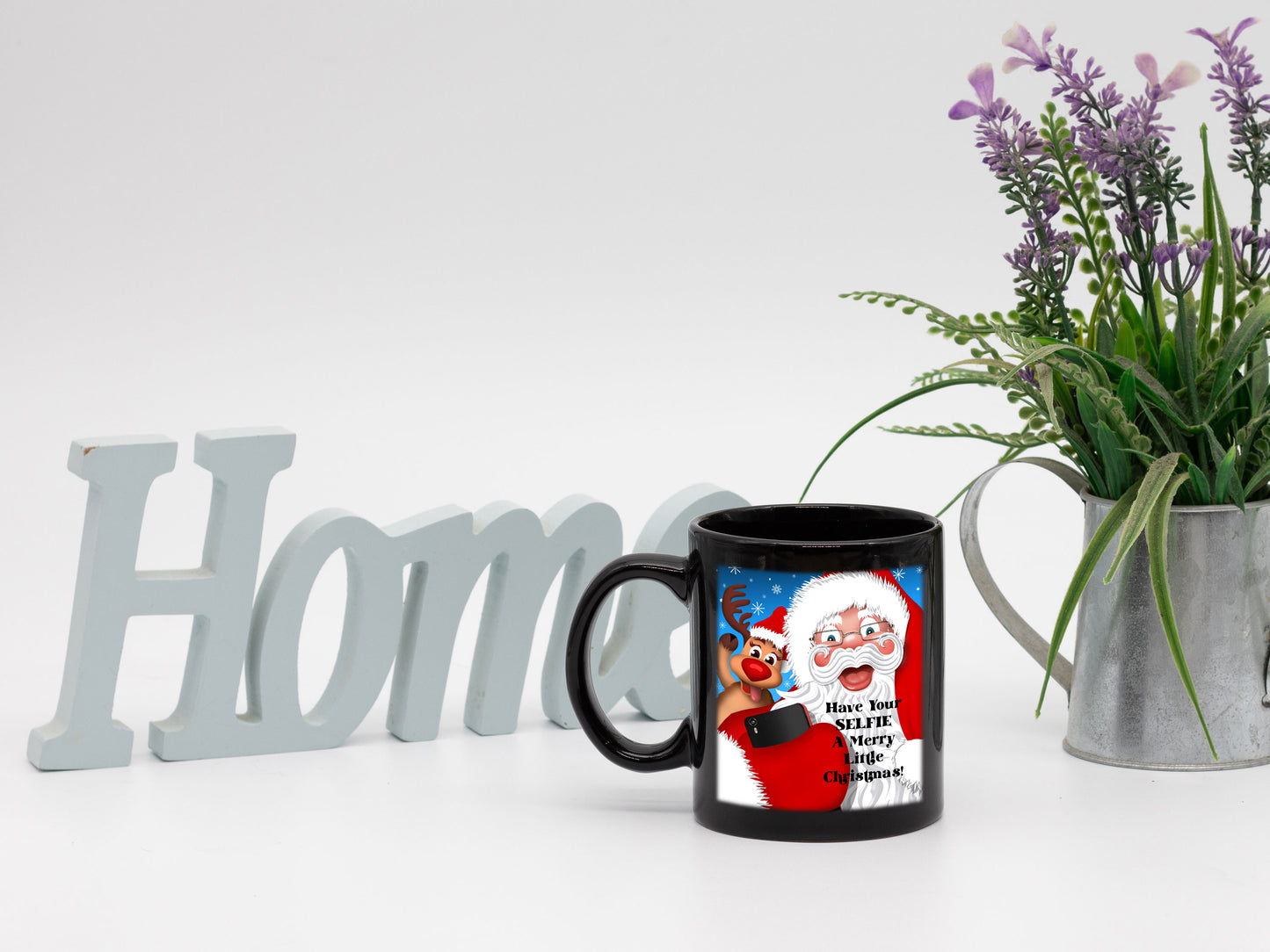 Ceramic Black Coffee Mug Santa Selfie Holiday Mug Best Christmas Mug - Mug Project