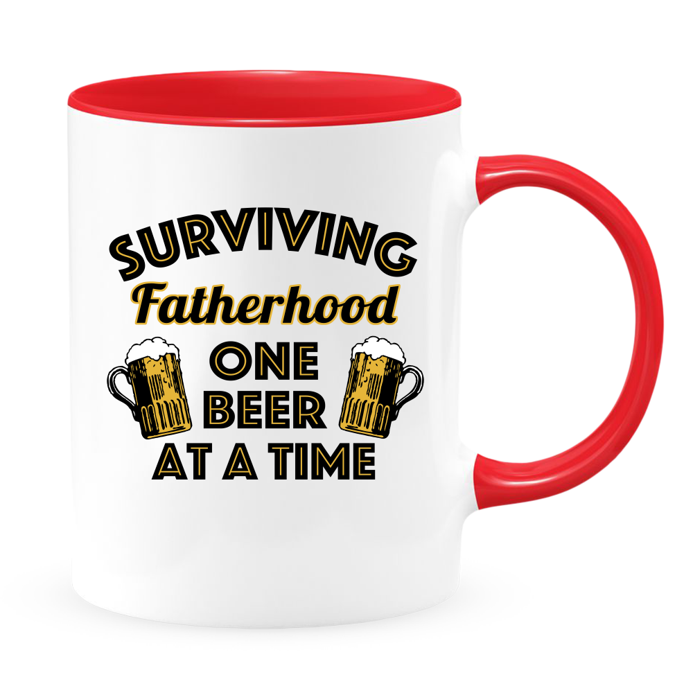 Surviving Fatherhood | Colored Inside and Handle Mug - Mug Project