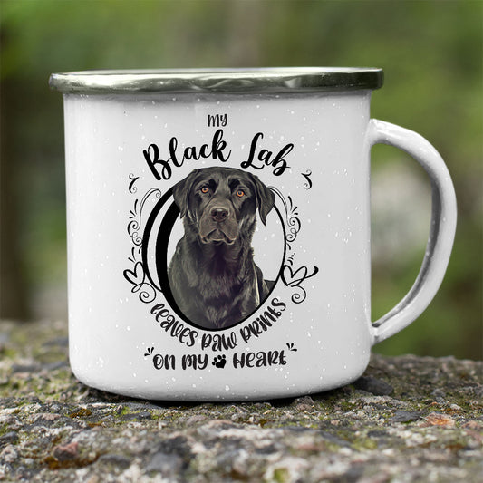 My Black Lab Leaves Paw Prints On My Heart Stainless Steel Camping Mug - Mug Project