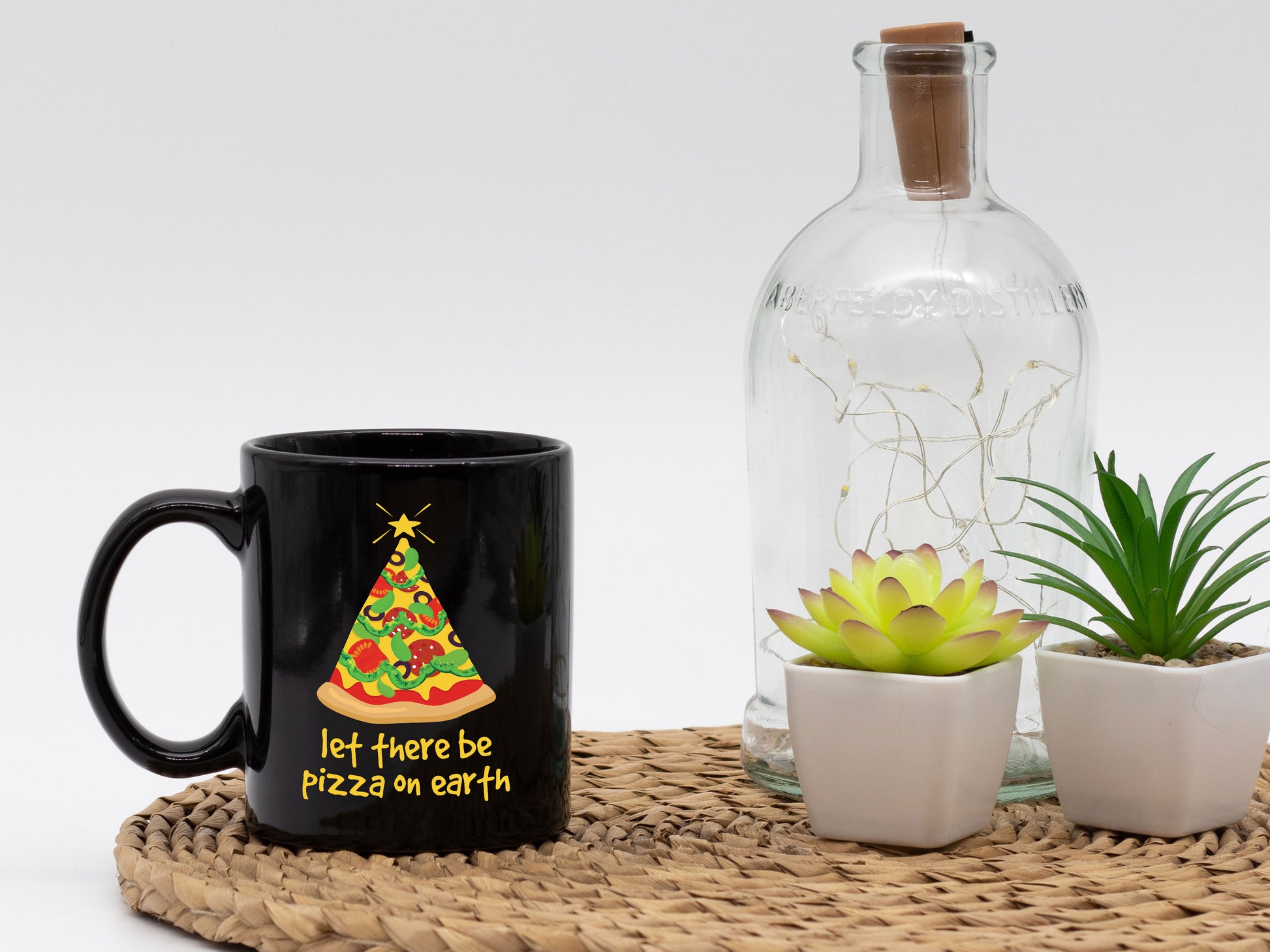 Ceramic Black Coffee Mug Pizza on Earth Holiday Mug Best Christmas Mug - Mug Project