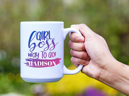 Personalized Girl Boss Coffee Cup As A Gift, Custom Girl Boss Mug For Women In Power As A Souvenir - Mug Project