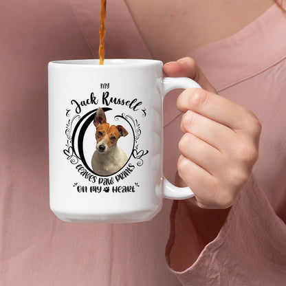 My Jack Russell Leaves Paw Prints On My Heart White Coffee Mug - Mug Project | Funny Coffee Mugs, Unique Wine Tumblers & Gifts