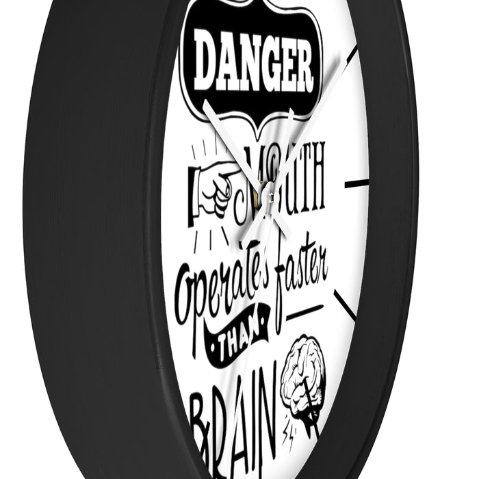 Wall clock, Silent Clock, Home Decor Clock, Danger Mouth operates faster than brain - Mug Project