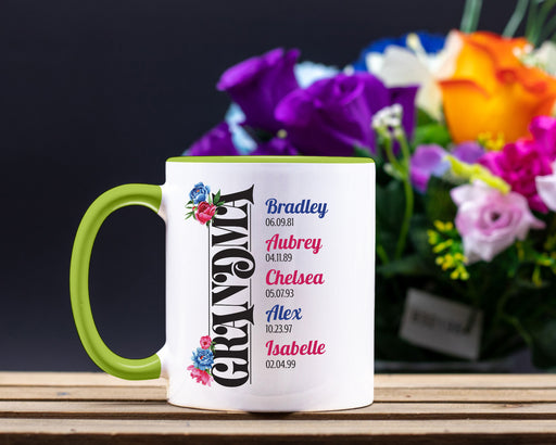 Grandma Vertical - Coffee Mug, White with Colored Inside and Handle - Mug Project | Funny Coffee Mugs, Unique Wine Tumblers & Gifts