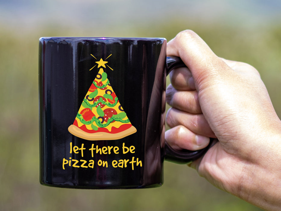 Ceramic Black Coffee Mug Pizza on Earth Holiday Mug Best Christmas Mug - Mug Project