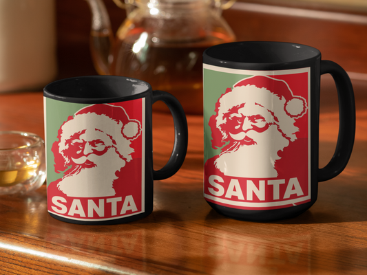 Ceramic Black Coffee Mug Santa Holiday Mug Best Christmas Mug - Mug Project