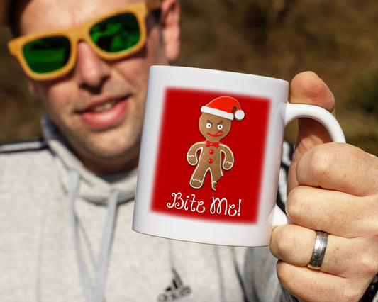 Ceramic White Coffee Mug Bite Me Holiday Mug Best Christmas Mug - Mug Project