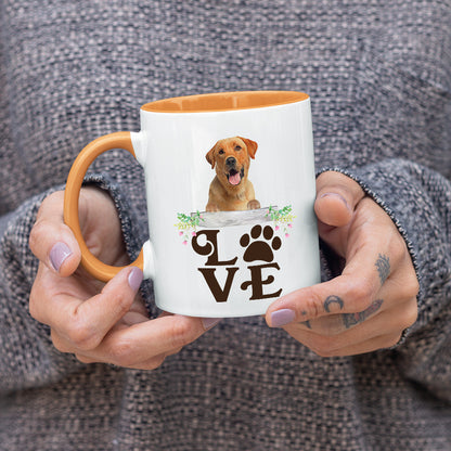 LOVE Yellow Labrador Coffee Mug Colored Inside and Handle - Mug Project | Funny Coffee Mugs, Unique Wine Tumblers & Gifts