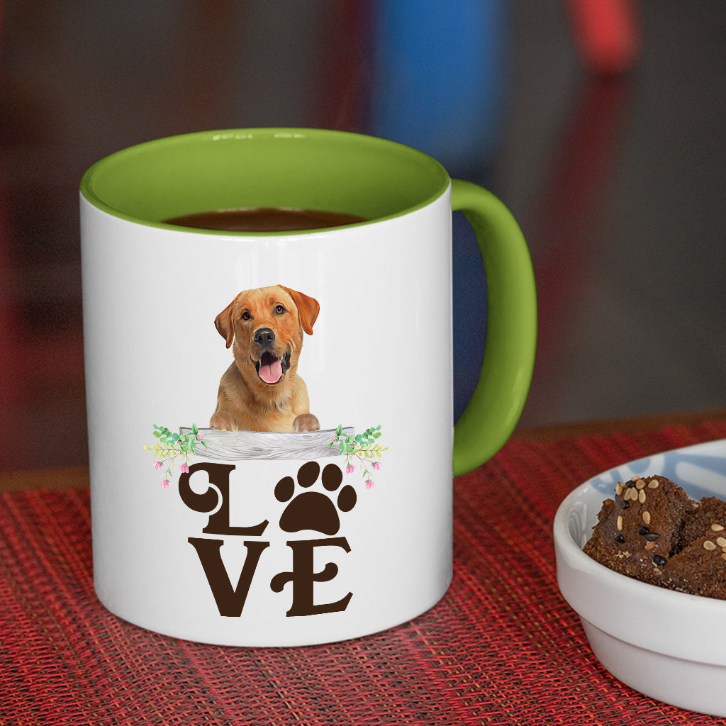 LOVE Yellow Labrador Coffee Mug Colored Inside and Handle - Mug Project | Funny Coffee Mugs, Unique Wine Tumblers & Gifts