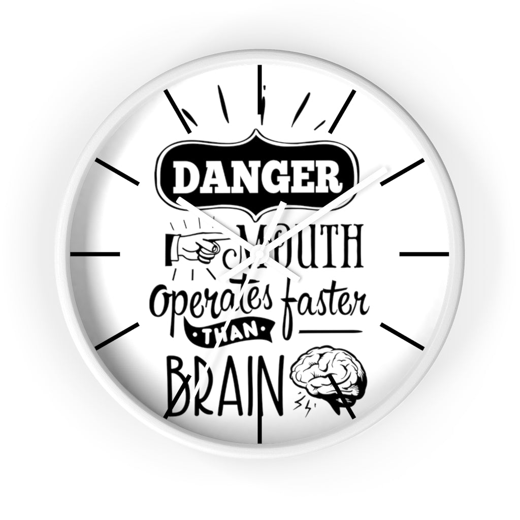 Wall clock, Silent Clock, Home Decor Clock, Danger Mouth operates faster than brain - Mug Project