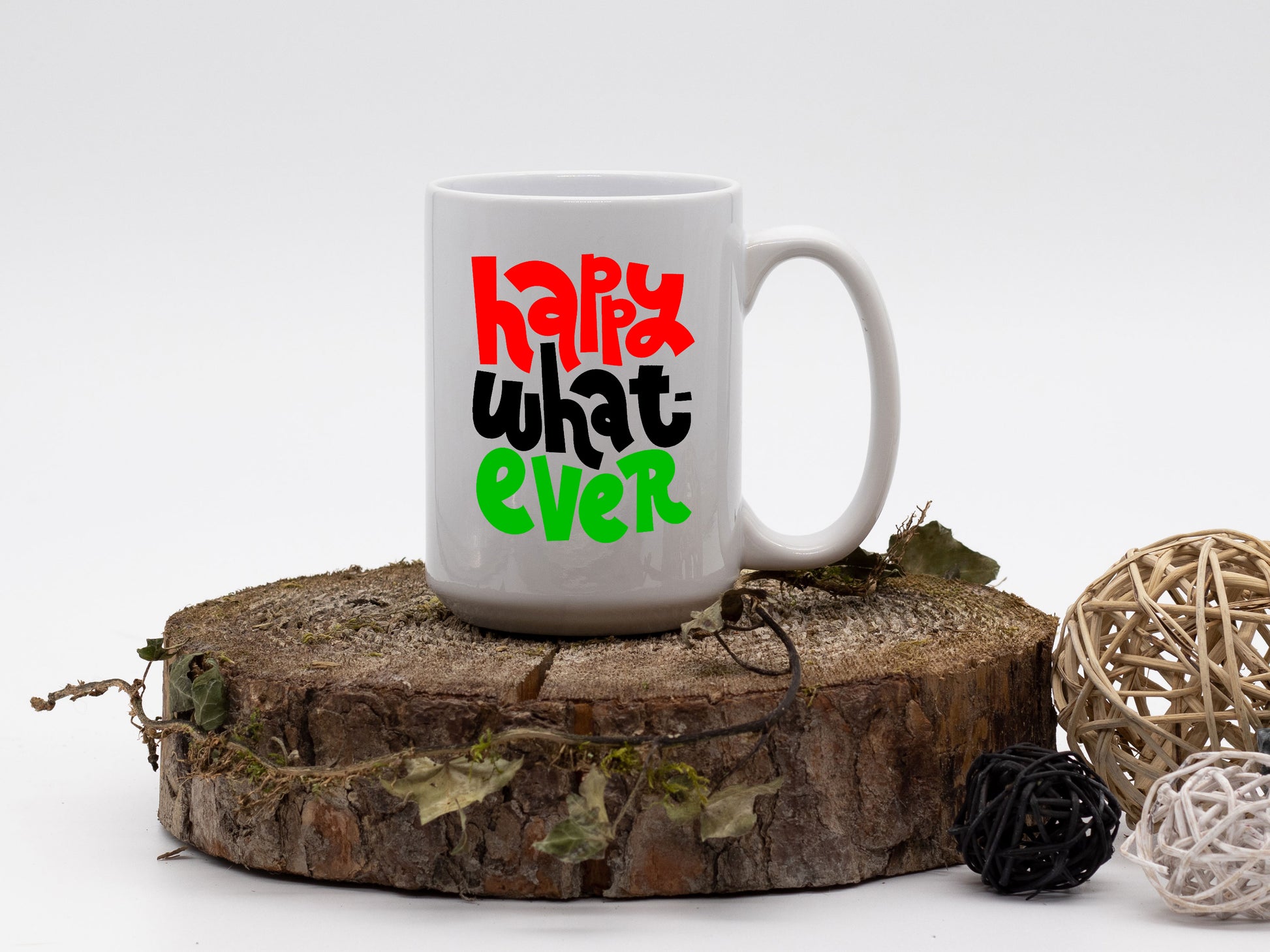 Ceramic White Coffee Mug Happy Whatever Holiday Mug Christmas Mug - Mug Project