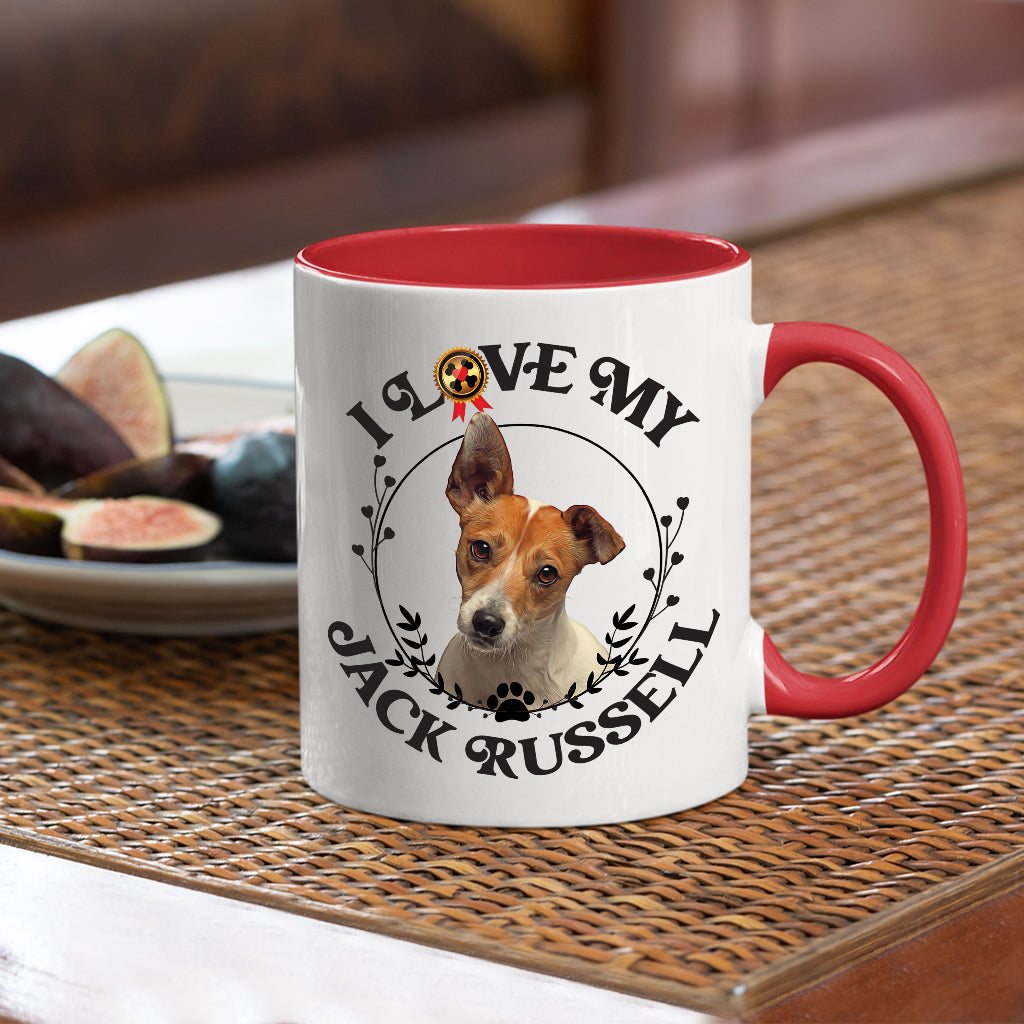 I Love My Jack Russell  Coffee Mug Colored Inside and Handle - Mug Project | Funny Coffee Mugs, Unique Wine Tumblers & Gifts