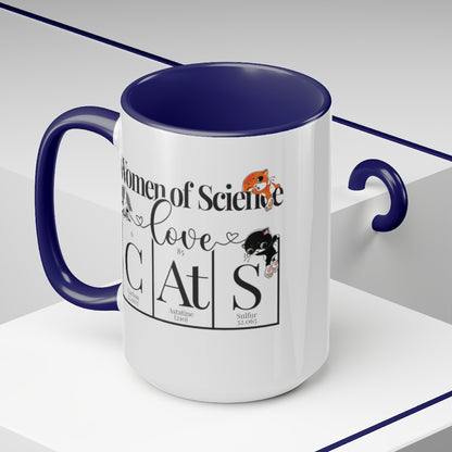 Two-Tone Coffee Mugs, 15oz Ceramic Mug, Women of Science - Mug Project