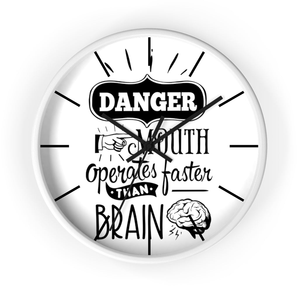 Wall clock, Silent Clock, Home Decor Clock, Danger Mouth operates faster than brain - Mug Project