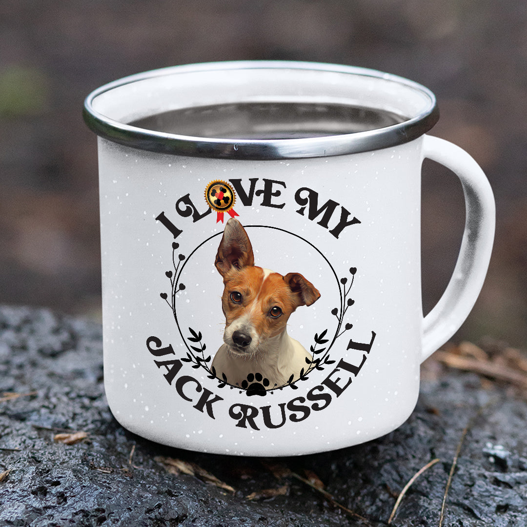 I Love My Jack Russell Stainless Steel Camping Mug - Mug Project | Funny Coffee Mugs, Unique Wine Tumblers & Gifts