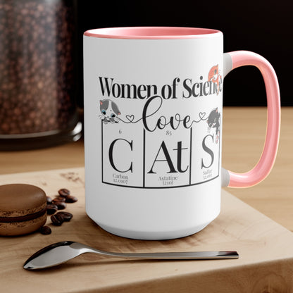 Two-Tone Coffee Mugs, 15oz Ceramic Mug, Women of Science - Mug Project