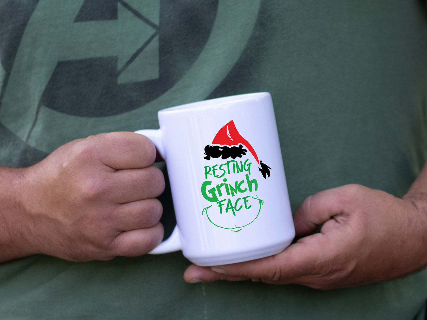 Ceramic White Coffee Mug Grinch Face Holiday Mug Best Christmas Mug - Mug Project