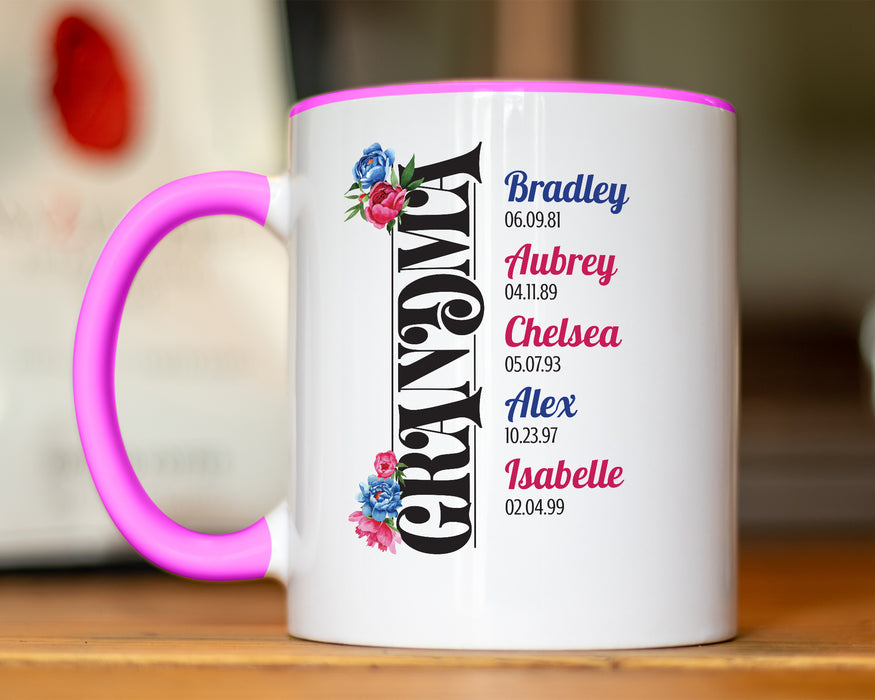 Grandma Vertical - Coffee Mug, White with Colored Inside and Handle - Mug Project | Funny Coffee Mugs, Unique Wine Tumblers & Gifts