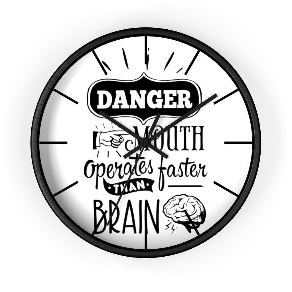 Wall clock, Silent Clock, Home Decor Clock, Danger Mouth operates faster than brain - Mug Project