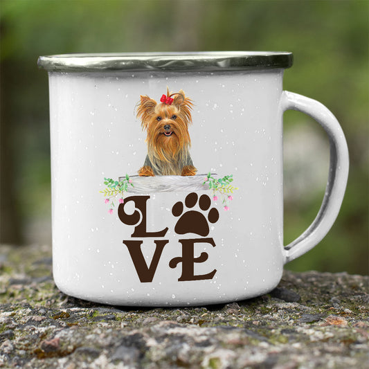 LOVE-Yorkie Stainless Steel Camping Mug - Mug Project | Funny Coffee Mugs, Unique Wine Tumblers & Gifts