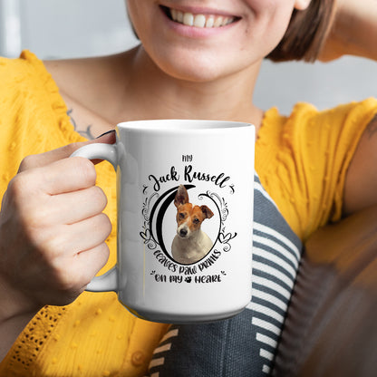 My Jack Russell Leaves Paw Prints On My Heart White Coffee Mug - Mug Project | Funny Coffee Mugs, Unique Wine Tumblers & Gifts