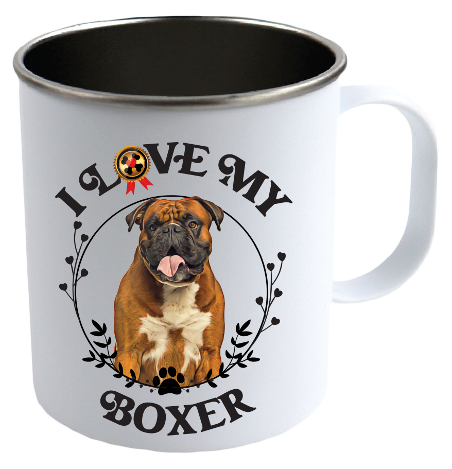 I Love My Boxer Stainless Steel Camping Mug - Mug Project | Funny Coffee Mugs, Unique Wine Tumblers & Gifts
