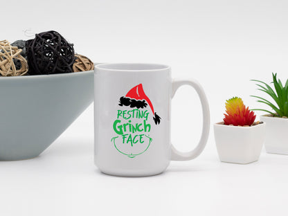 Ceramic White Coffee Mug Grinch Face Holiday Mug Best Christmas Mug - Mug Project