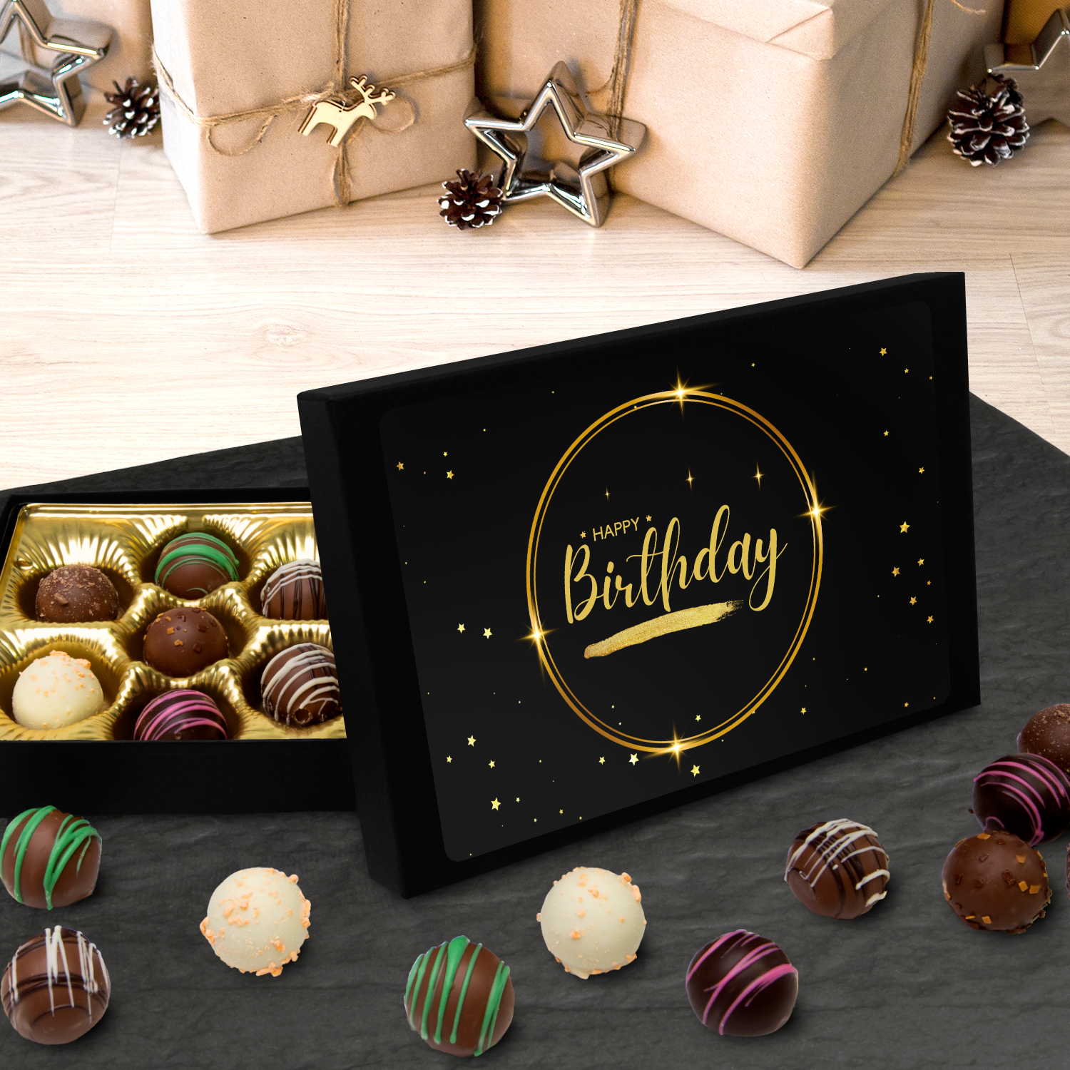 Happy Birthday, Birthday Chocolates, Black Box Chocolates - Mug Project