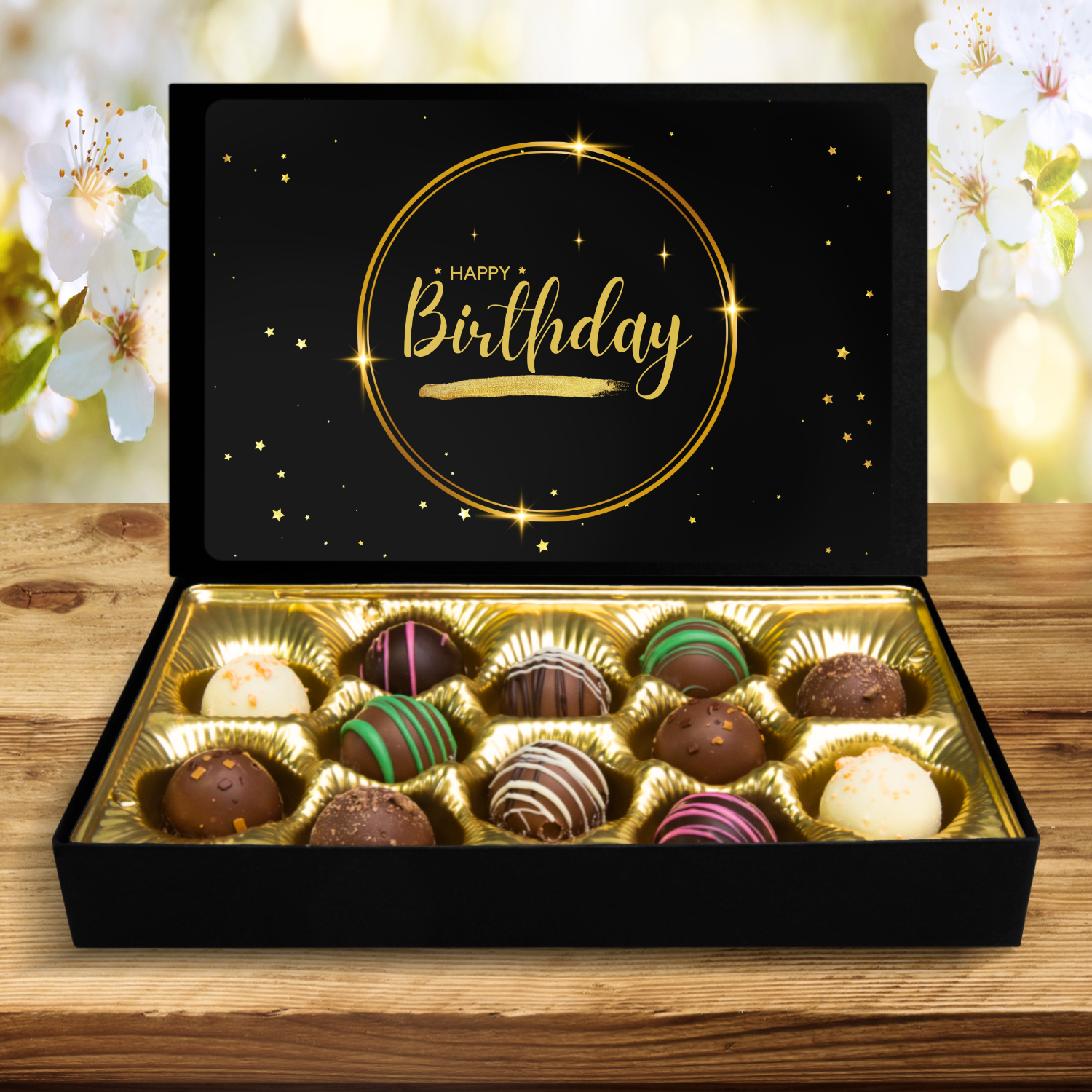 Happy Birthday, Birthday Chocolates, Black Box Chocolates - Mug Project