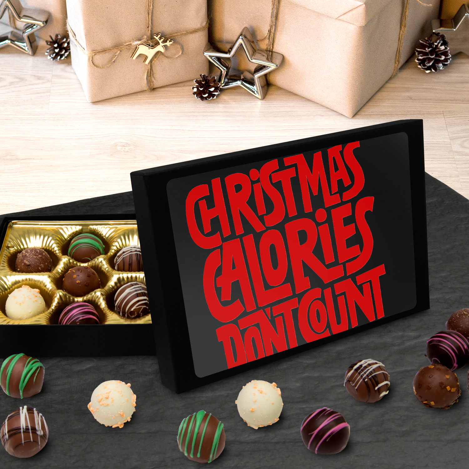 Chocolate Truffles, Christmas Chocolates, Calories Don't Count - Mug Project