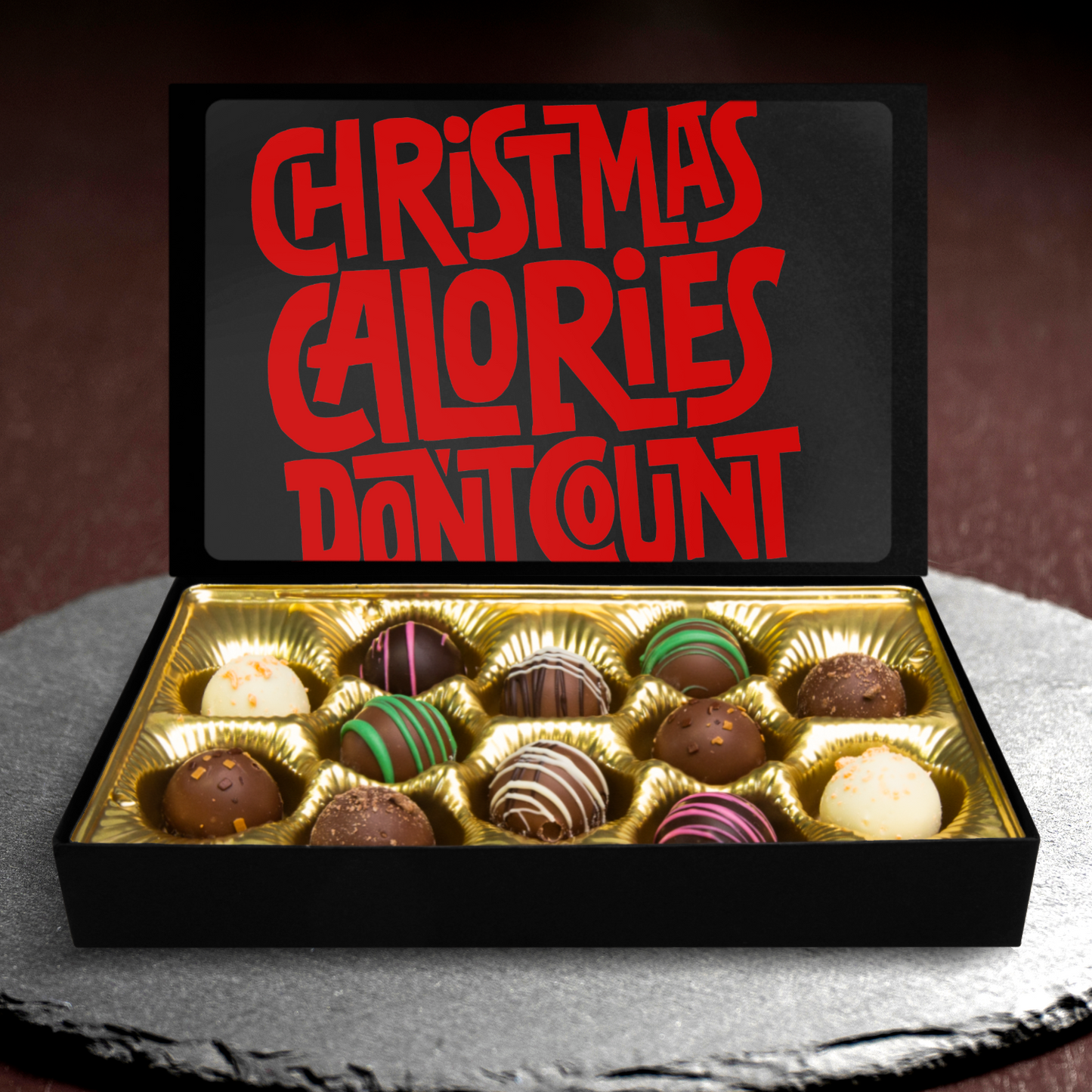 Chocolate Truffles, Christmas Chocolates, Calories Don't Count - Mug Project