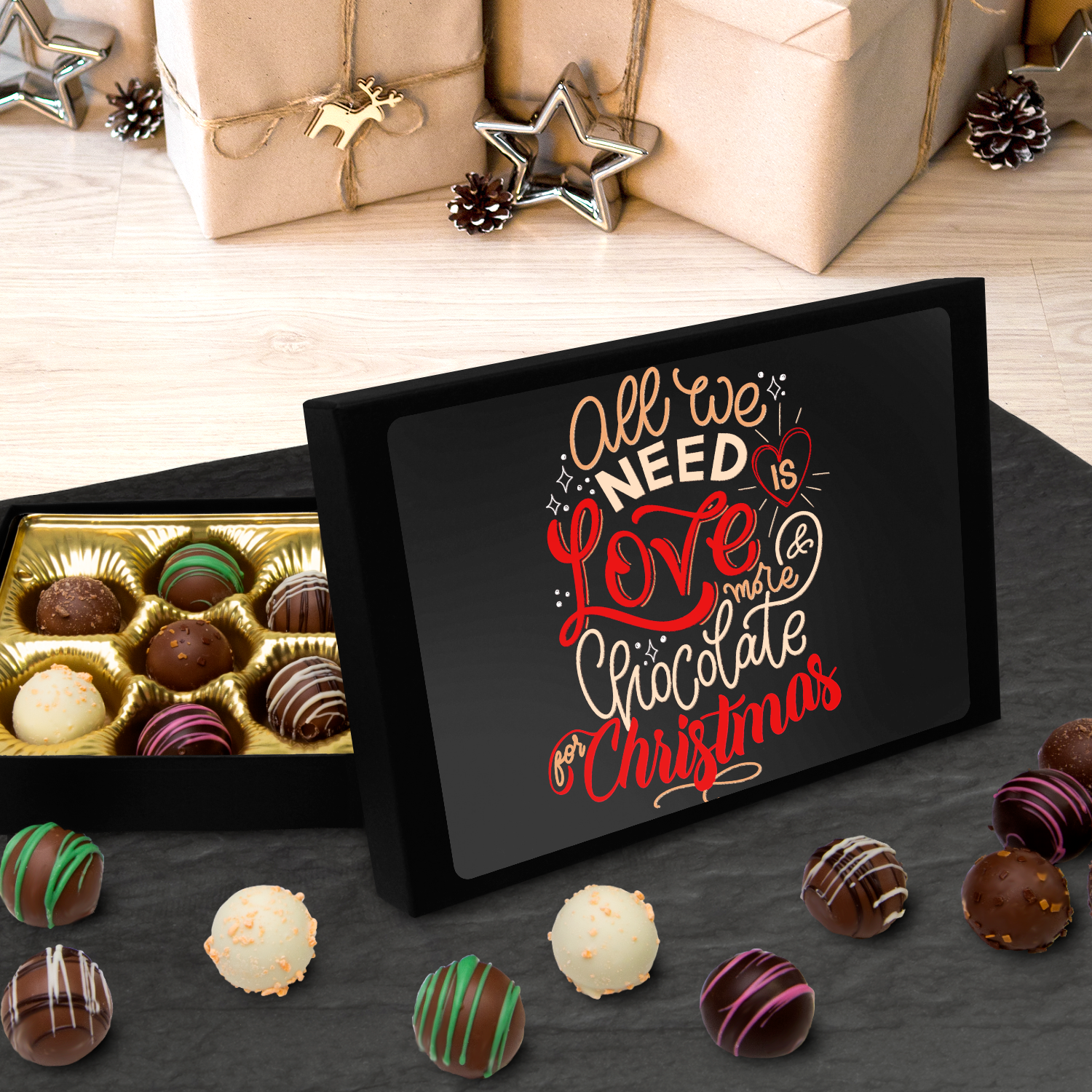 Custom Chocolates, Christmas Chocolates, All We Need - Mug Project