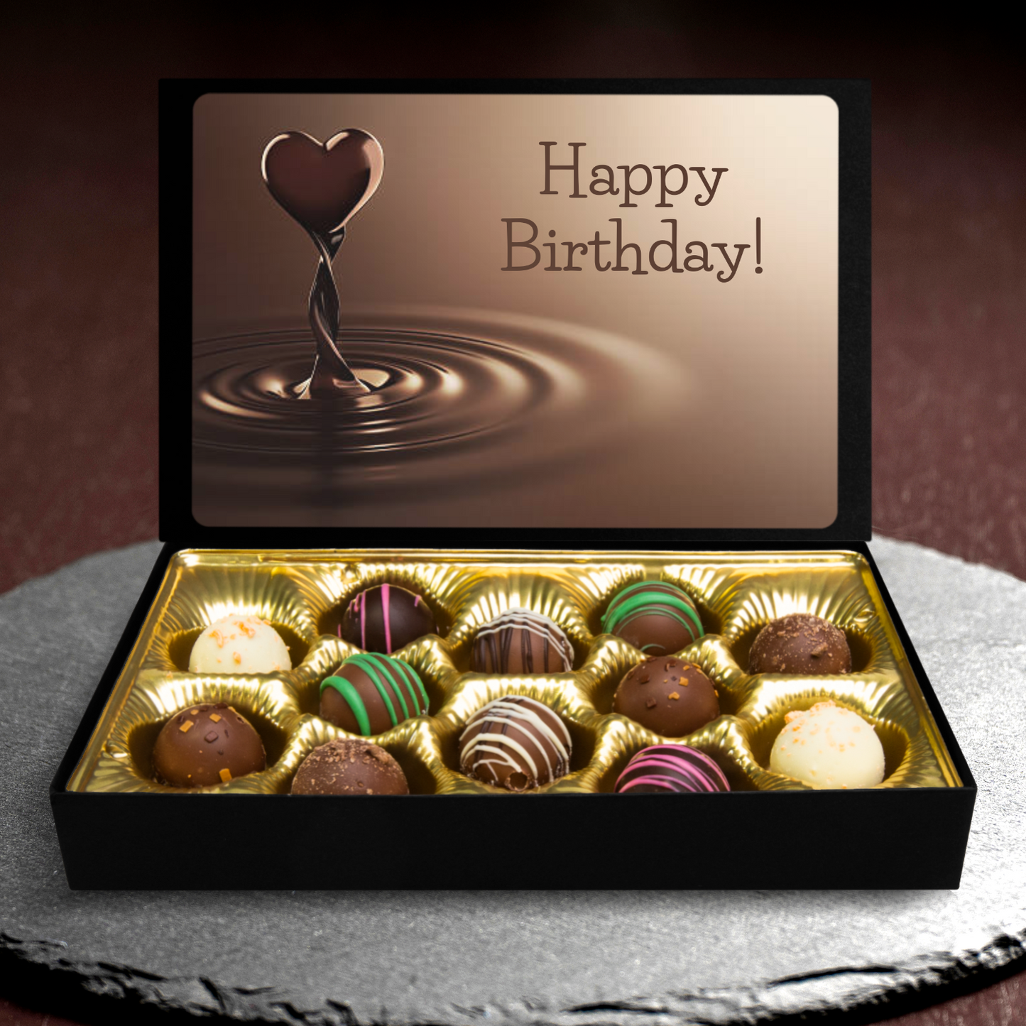 Chocolate Truffles, Hand Made Chocolate, Happy Birthday - Mug Project