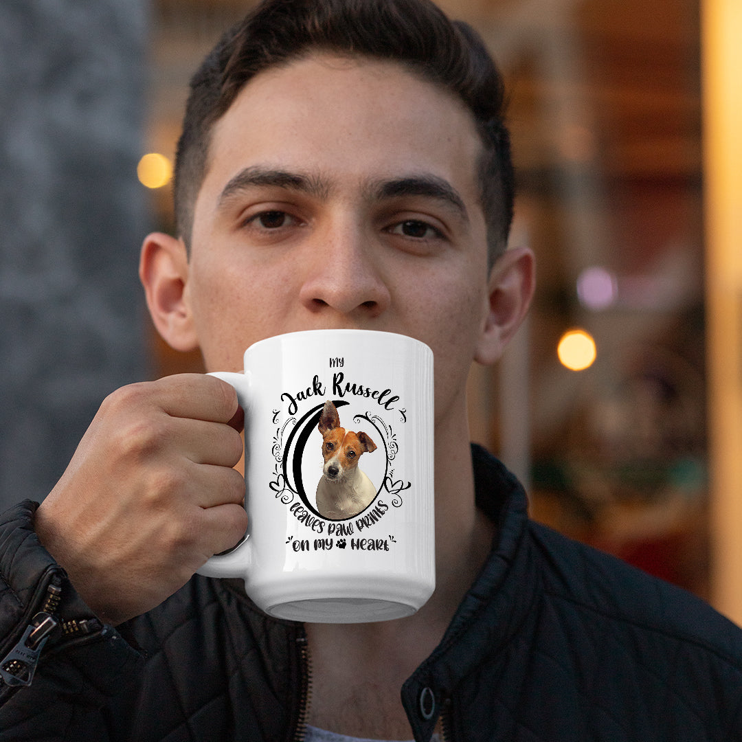 My Jack Russell Leaves Paw Prints On My Heart White Coffee Mug - Mug Project | Funny Coffee Mugs, Unique Wine Tumblers & Gifts