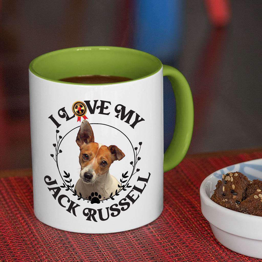 I Love My Jack Russell  Coffee Mug Colored Inside and Handle - Mug Project | Funny Coffee Mugs, Unique Wine Tumblers & Gifts